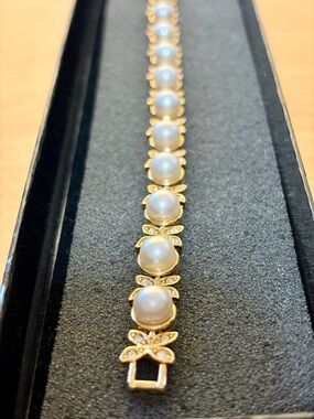 Joan Rivers Gold-Tone Bracelet with White Pearls